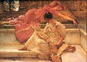 Sir Lawrence Alma-Tadema,OM.RA,RWS Favourite Poete oil painting on canvas